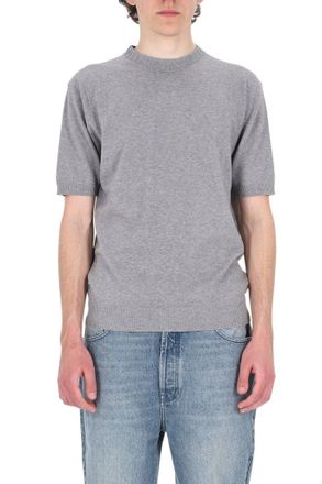 Barba Grey Cotton Knit T-Shirt