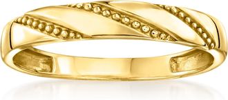 Ross-Simons Italian 10kt Yellow Gold Beaded Stripe Ring
