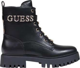 Guess Ficki Veterlaars - Dames - Veterlaarzen - Zwart - 40 EU - Leer - Schoenen