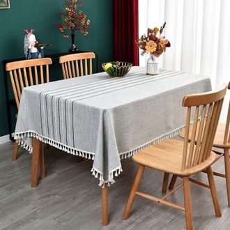 OEM Mantel Con Flecos Para Decoraci&oacute;n O Eventos - Gris 135 X 180 Cm