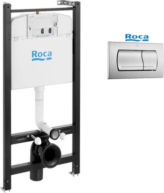 Roca Bastidor Roca Active, Pack Cisterna Empotrada, Pulsador Cromo Mate Y Anclajes