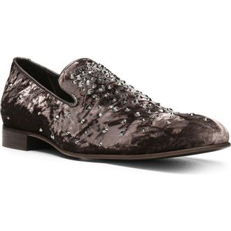 Donald J Pliner Velvet Rhinestone Venetian Slipper in Expresso at Nordstrom Rack, Size 10.5