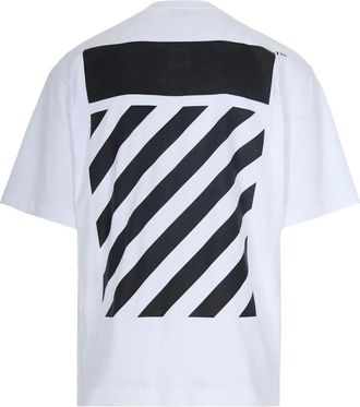 Off-white Flannel Diag Skate S/S T-Shirt Wei&szlig; Schwarz