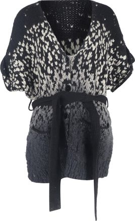 Stella McCartney Gebreid vest met ceintuur van Stella McCartney in zwart en grijs wol