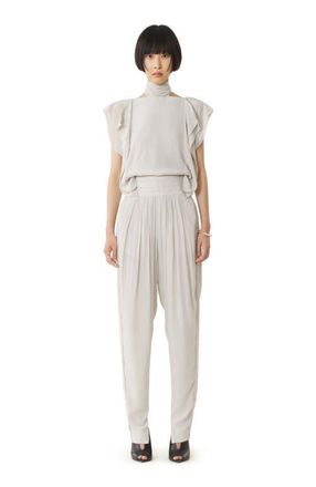 Lanvin White Frilled Top In Charmeuse at Nordstrom, Size 38Short