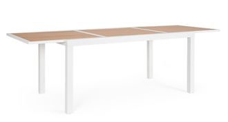 BIZZOTTO Mesa de aluminio con l&aacute;minas 160-240x90 blanca