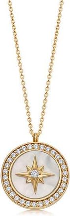 Astley Clarke Gold Large Polaris Mother of Pearl Locket Necklace at Nordstrom, Size 22