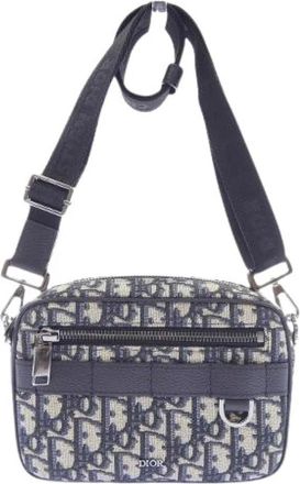 Dior Borsa Mini Safari Oblique Jacquard Pre-owned - - Pre-owned - Donna - Blu - ONE SIZE
