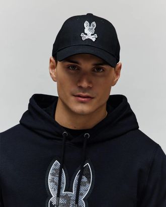 Psycho Bunny Mens Olivier Baseball Cap 001 BLACK / O/S