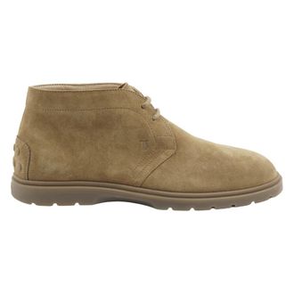 Tod's Tods, Lace-up Boots, male, Beige, Size: 8 1/2 US Suede Lace-Up Boots