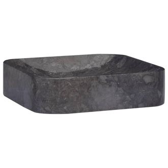 Berkfield Home Sink Black 40x40x10 cm Marble | Size: 40 x 40 x 10 cm