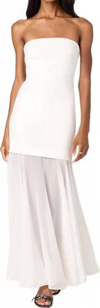 Astr Lizet Strapless Sheer Overlay Maxi Dress In White