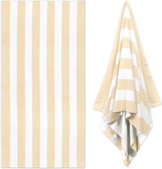 No Brand Toalla De Playa Extragrande - Toalla De Piscina De Microfibra De 89 X 178 Cm - Toalla De Nataci&oacute;n Tipo Caba&ntilde;a Con Rayas Turquesas De Secado R&aacute;pido