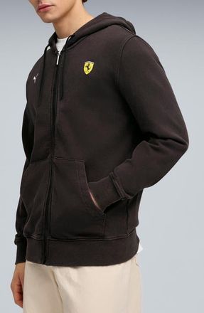 Puma Scuderia Ferrari Sportswear Logo Zip Hoodie in Puma Black at Nordstrom, Size Xx-Large