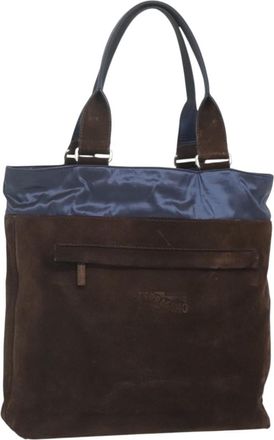 Ferragamo Convertible Front Zip Pocket Tote Suede Suede Tote Bag Bag (Pre-Owned)
