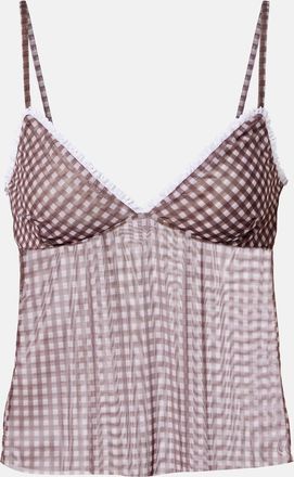 Bananhot Solay gingham semi-sheer top