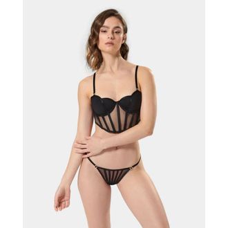 Bluebella Bluebella Rowan Bustier Womens Black Adjustable Strap Underwired JDM2514