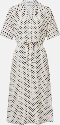Prada Polka-dot silk shirt dress