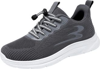 Generic Shoes Mens 46 2 3 Shoes Fly Woven Mesh Breathable Elastic Band Casual Easy to Wear Mens Sneaker Socks Black, gray, 9.5 UK