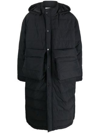 Henrik Vibskov Cappotto Tabasco imbottito con cappuccio - Nero