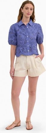 Rebecca Taylor Brielle Poplin Eyelet Shirt in Lavender Bloom at Nordstrom, Size Medium