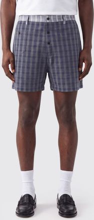 Gimaguas Check Cotton Shorts with Belt Loops
