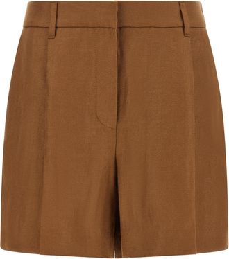 Brunello Cucinelli Brown Linen Bermuda Womens Shorts