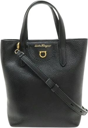 Ferragamo Pre-owned Leren 2-weg Tas - Dames - Vintage Handtas - Zwart - ONE Size - Leer - Vintage