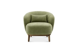 Castlery Avery Armchair Customized, (Washed Chenille) Moss, Machine Washable, Compact for Men