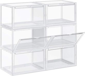 Songmics 6 cajas de zapatos de pl&aacute;stico de color transparente