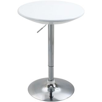 HOMCOM Homcom - Painted Top Bistro Pub Table Adjustable Swivel Counter Home White