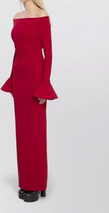 Solace London long-sleeve boat neck maxi dress