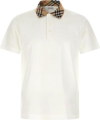 Burberry Evan Polo Shirt - Heren - Polos - Wit - L - Katoen - Tops