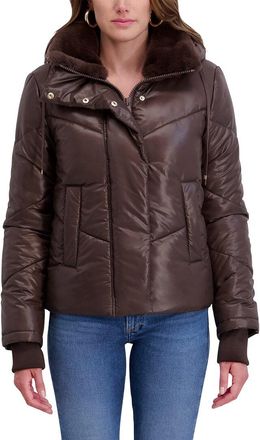 Kensie Mixed Quilt Puffer Jacket