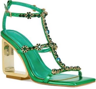 Azalea Wang Schantelle Ankle Strap Wedge Sandal in Green at Nordstrom, Size 7.5