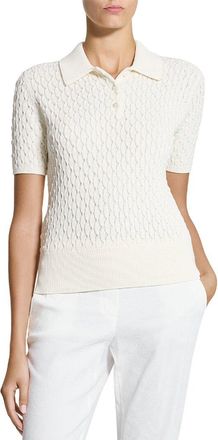 Theory Textured Cable Polo Sweater