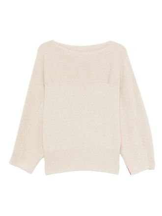 Liviana Conti Alicia ribbed-panel sweater - women - Cashmere/Silk/Wool - M - Neutrals