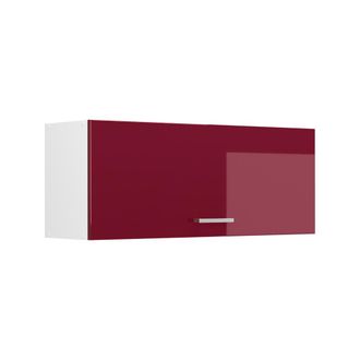 Vicco Pensile Da Cucina R-line, Rosso Lucido/bianco, 100 Cm Piatto, Vicco