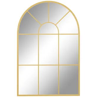 OEM Espejo Decorativo De Pared 60x91cm Espejo De Ventana De Metal Para Sal&oacute;n Dormitorio Entrada Estilo Moderno Dorado