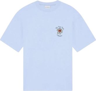 Dr&ocirc;le de Monsieur Slogan Rose T-shirt - Heren - T-shirts - Blauw - S - Katoen - Tops