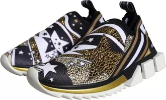 Dolce & Gabbana Multicolor Comet Star Print Sorrento Sneakers Womens Shoes