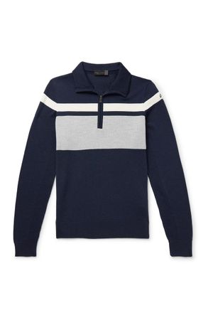 Kjus Striped Merino Wool Half-Zip Sweater