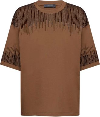 Elena Miro Tops, Dames, Bruin, XL, Katoen, Geborduurde T-shirt