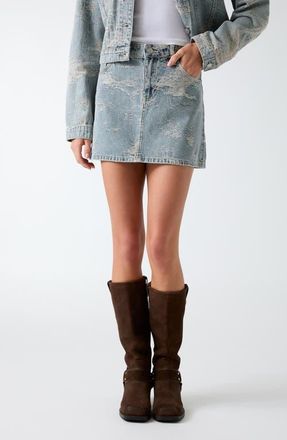 Guess Faith Distressed Miniskirt in Light Wash at Nordstrom, Size 29