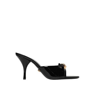 Versace Sandalen met Vierkante Neus en Hak - Dames - Schoenen - Zwart - Maat: 35 EU Leer