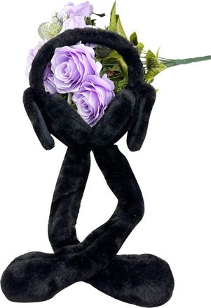 Generic Fashionaxy Fluffy Dangling Earmuffs with Flappy Ears (Black)