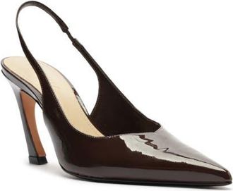 Schutz Lexi Pointed Toe Slingback Pump in Chestnut Brown at Nordstrom, Size 10.5
