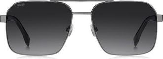 BOSS 1985/S/US 59mm Gradient Square Sunglasses in Dark Ruthenium/dark Grey Sf at Nordstrom