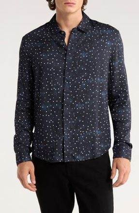 John Varvatos Rodney Hidden Placket Button-Up Shirt in Black at Nordstrom Rack, Size X-Large