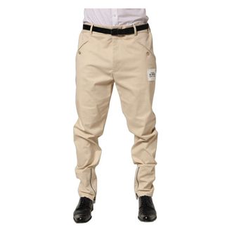 Dolce & Gabbana Chinos, male, Beige, Size: 2XL Re-Editon Mid Waist Tapered Pants